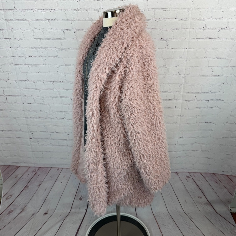 Wild Fable Pink Whimsigoth Fairycore open front coat faux fur Size Large - Picture 2 of 8